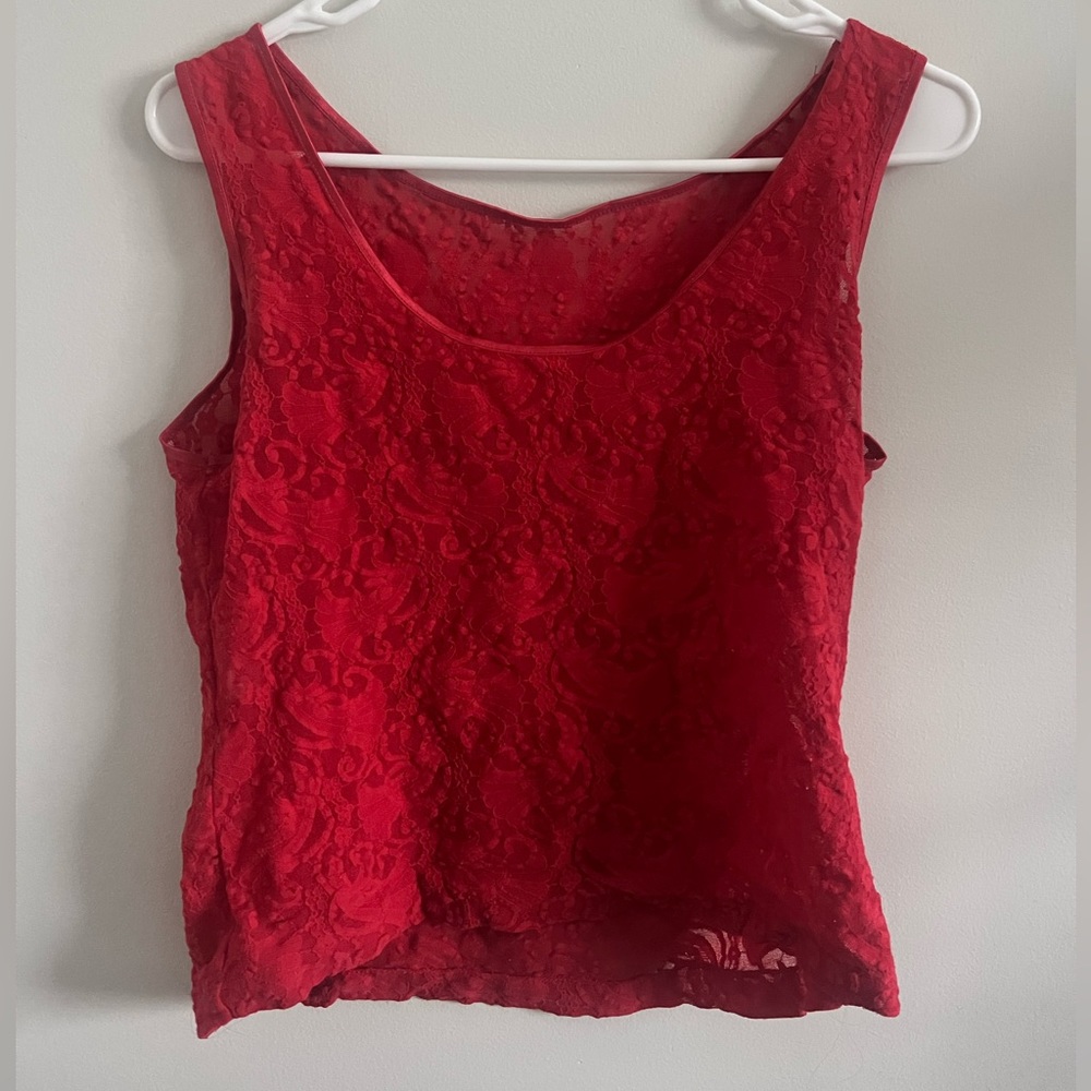 Sheer Red Blouse
